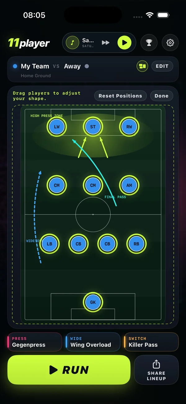 Crea tu team on the tactical board
