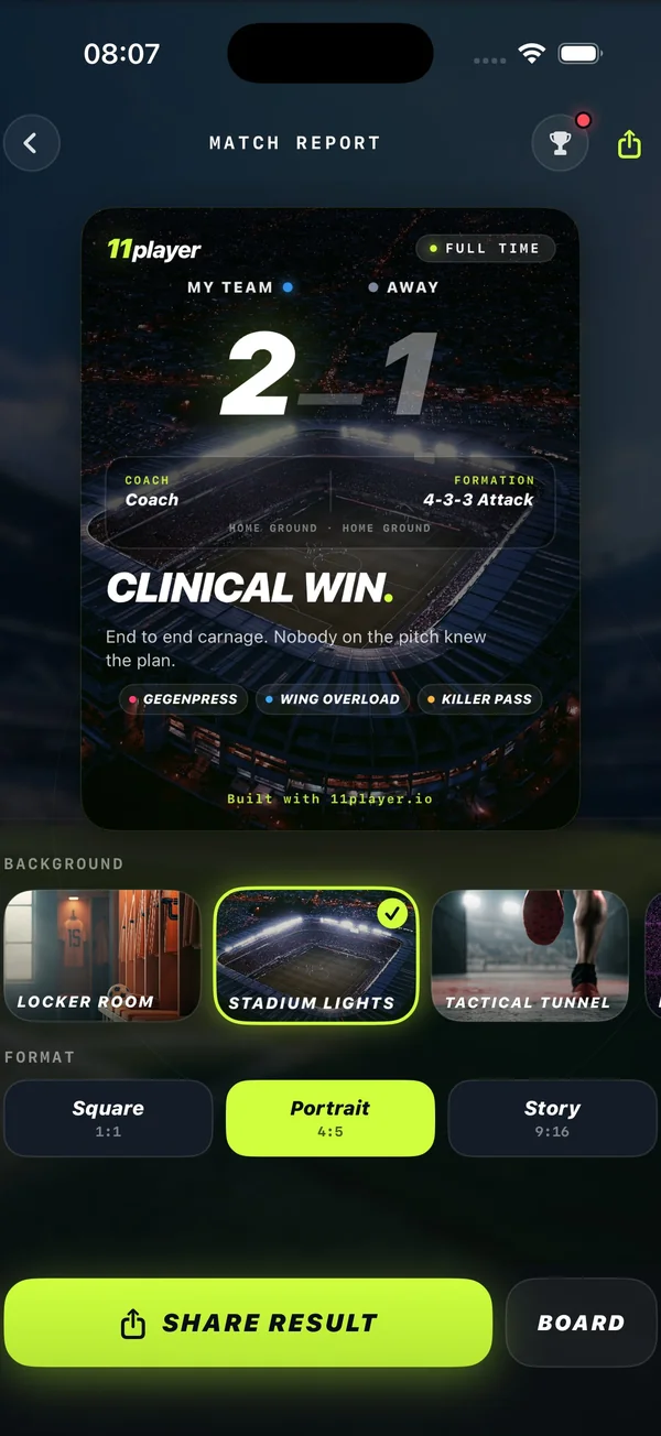 Auto-generated match report headline
