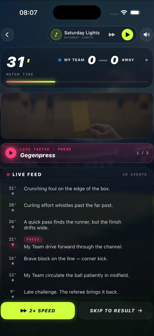 Run the match with live commentary